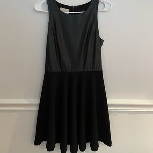 Blk Leather Mini Dress